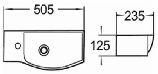 Mexen Hugo umývadlo na dosku pravé 50 x 23 cm biele - 21255000R