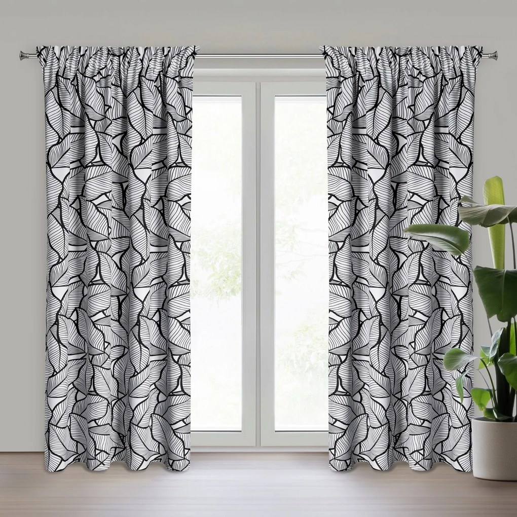 ZÁVES NA PÁSKE ROMI 140X270 CM BIELA