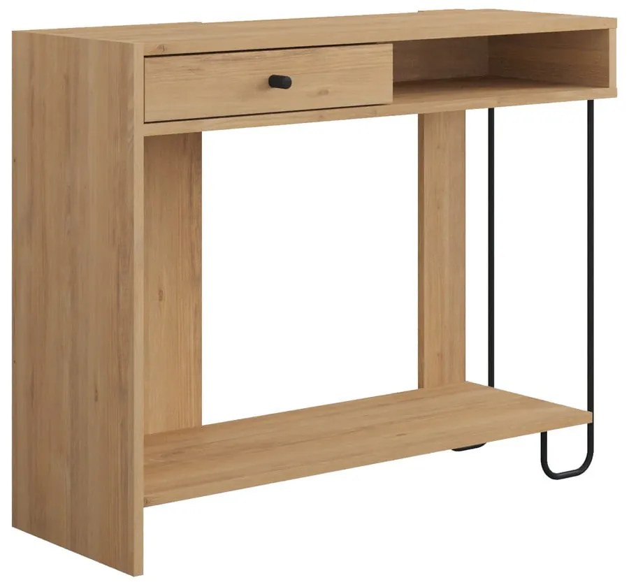 Konzolový stolík s doskou v dubovom dekore v prírodnej farbe 35x100 cm Saturne – Marckeric