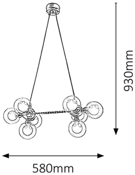 Rabalux 2624 - Luster BRIELLA 8xG9/28W