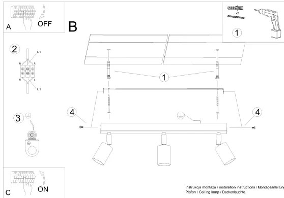 Sollux SL.1288 - Bodové svietidlo VERDO 3xGU10/10W/230V biela