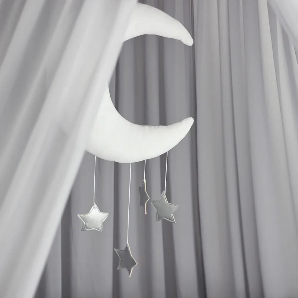 Cotton &amp; Sweets Dekoratívny mesiac biela so striebrom 26x9x32cm