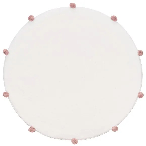 Koberec MELLOW biely / ružový kruh