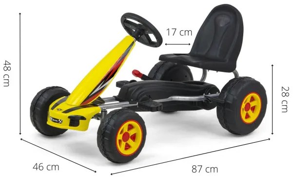Šlapacia motokára Viper žltá
