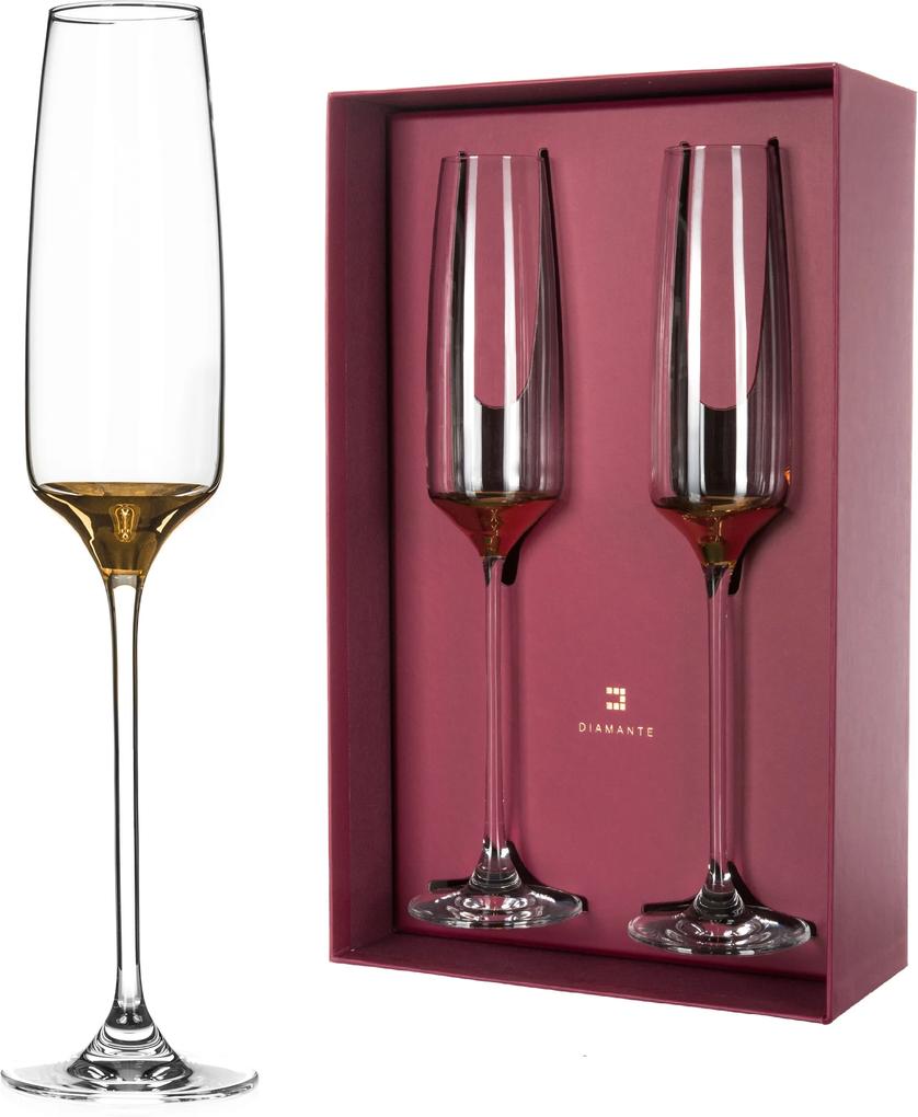 Diamante poháre na šampanské dárčekové balení Elixir Gold 170ml 2KS