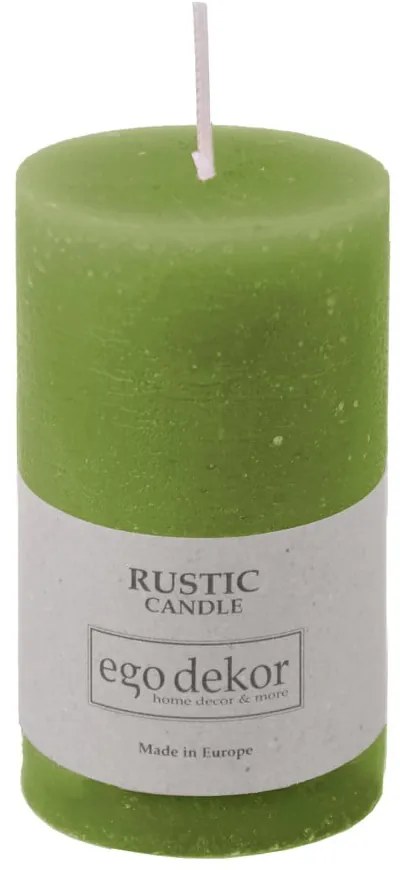 Zelená sviečka Rustic candles by Ego dekor Rust, doba horenia 38 h
