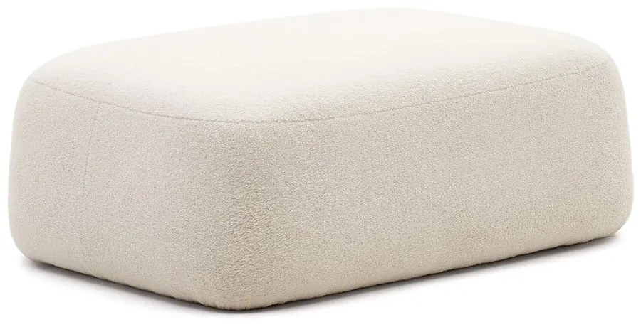 Krémový taburet z textílie buklé Martina – Kave Home