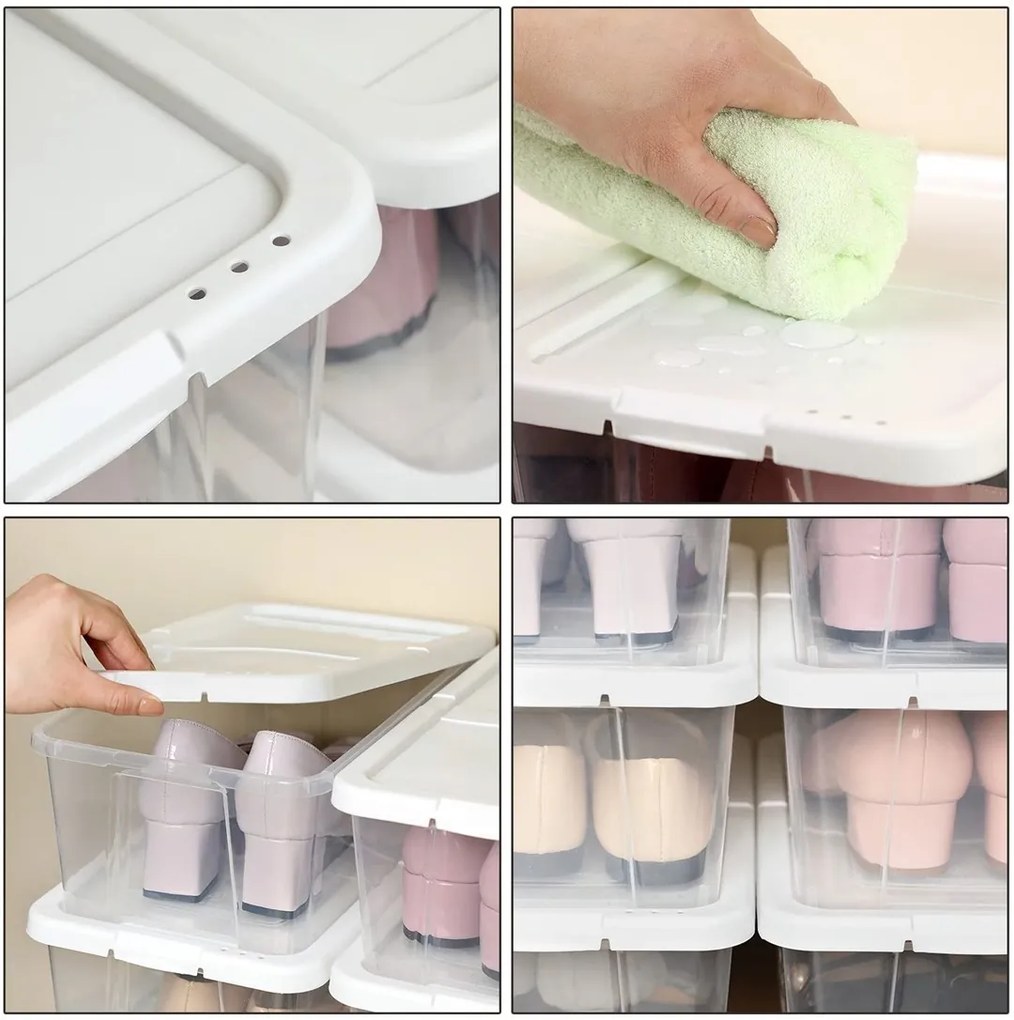 Úložný box Clear, sada 12ks, 16,5x12,5x29,5 cm, transparetná