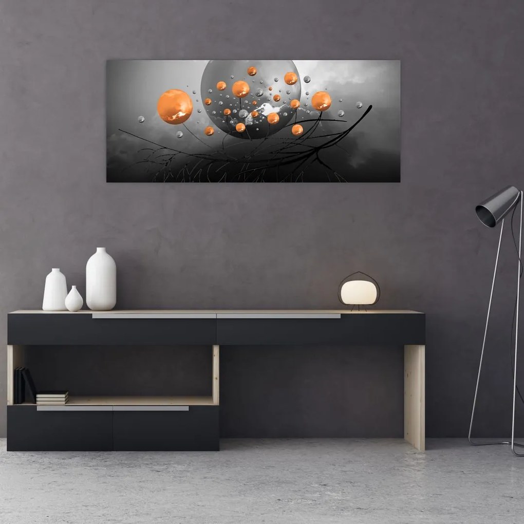 Obraz oranžových gulí (120x50 cm)