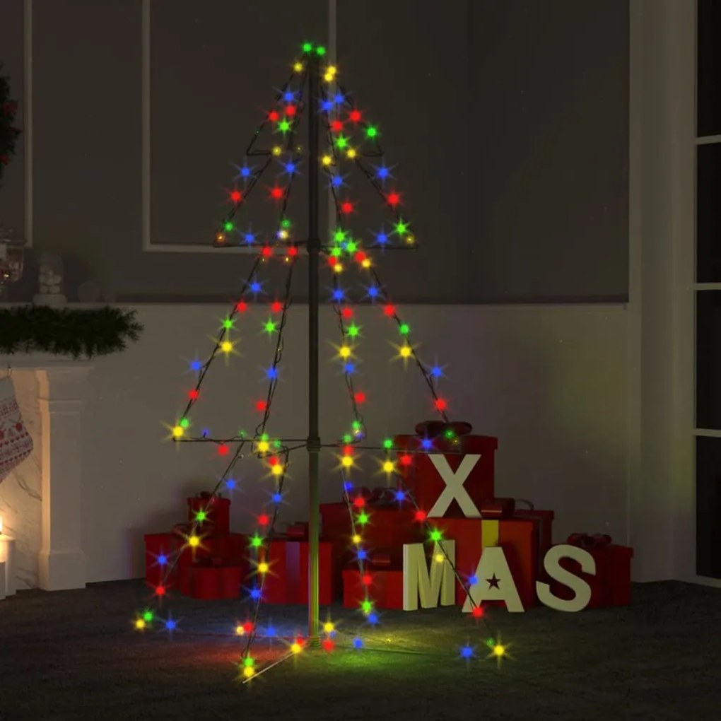 vidaXL Vianočný stromček kužeľ 160 LED exteriér a interiér 78x120 cm