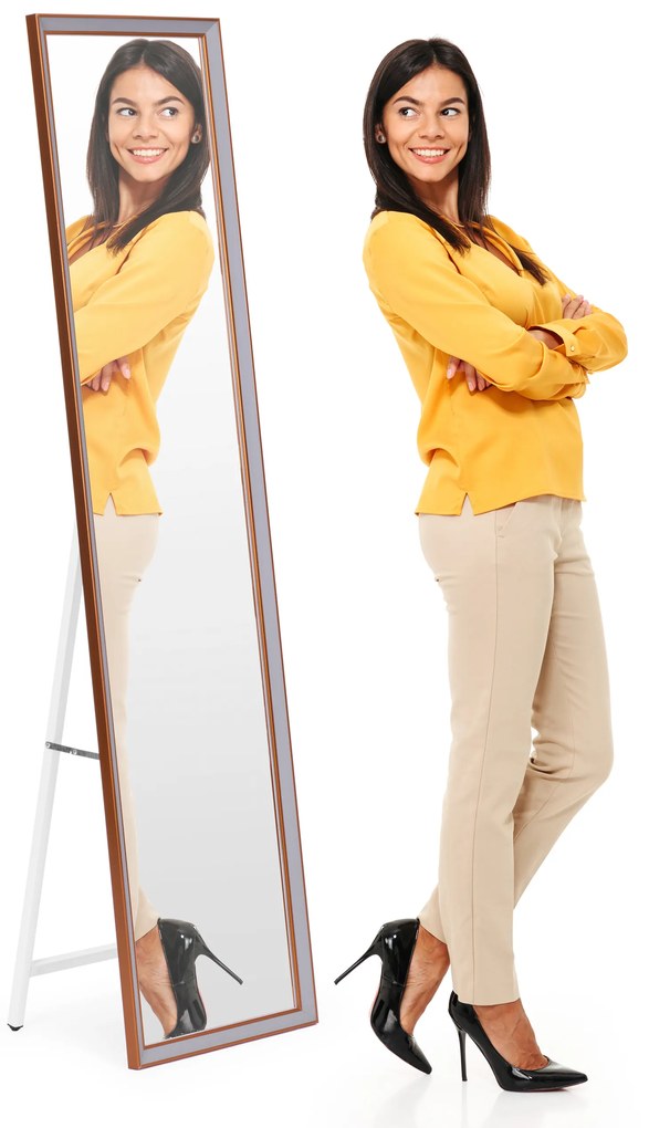 Veľké stojace zrkadlo 148 cm s hliníkovým rámom, rozťahovacie, ModernHome