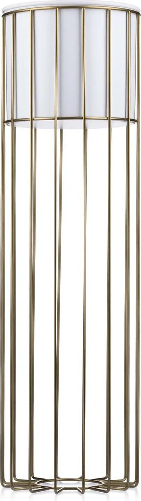 KOVOVÝ KVETINÁČ SO STOJANOM GLAM 70X20 CM BIELA/ZLATÁ