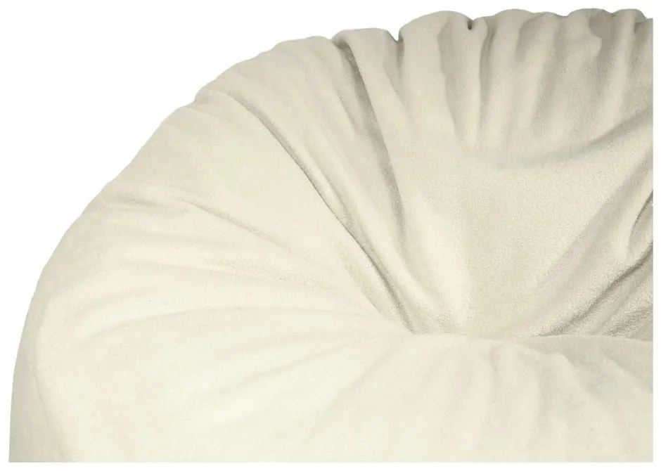 Krémový sedací vak z textílie buklé Om 135 – SLOWDOWN