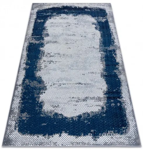 Dywany Łuszczów, Kusový koberec Core A004 Frame blue/grey, 140x190, modrá, chodba / predsieň