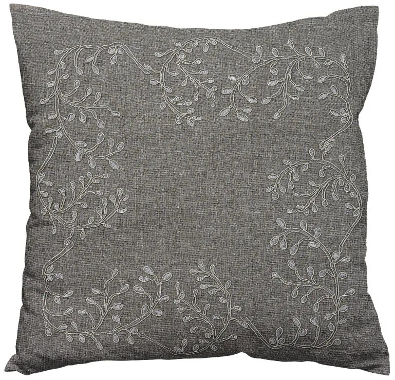 Dekoračná obliečka na vankúš LEAFY LACE 40x40 cm, sivá