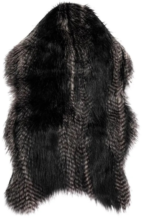 Čierna umelá kožušina Tiseco Home Studio Fox, 50 x 80 cm