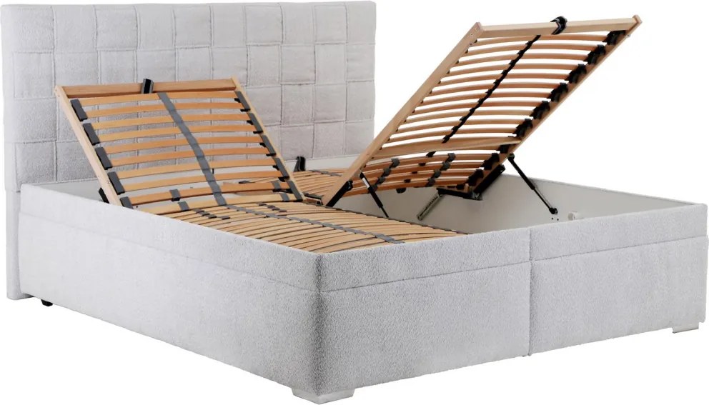 Posteľ Fendi 180x200 cm, svetlo šedá látka