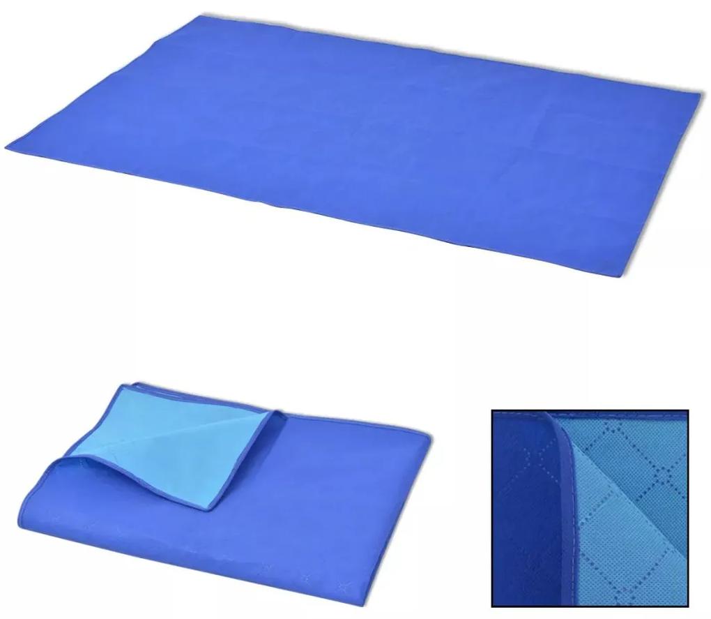 vidaXL Pikniková deka, modro-bledomodrá, 100x150 cm
