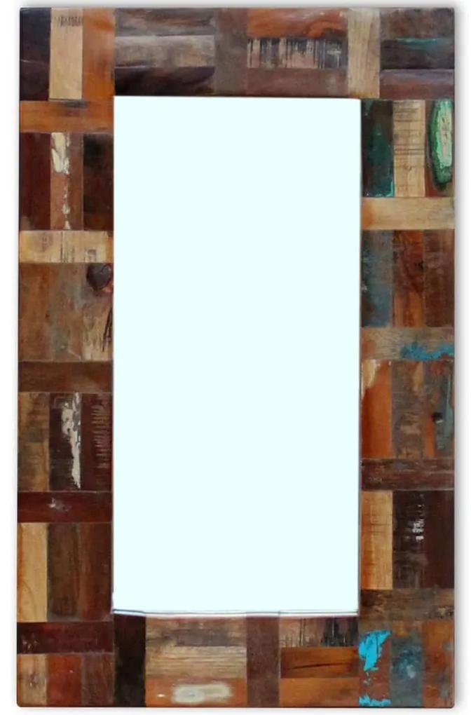 vidaXL Zrkadlo z recyklovaného dreva , 80 x 50 cm