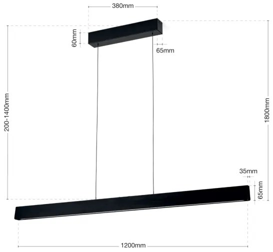 Orion HL 6-1716/120 - LED stmievateľný luster na lanku TARA LED/44W/230V čierny