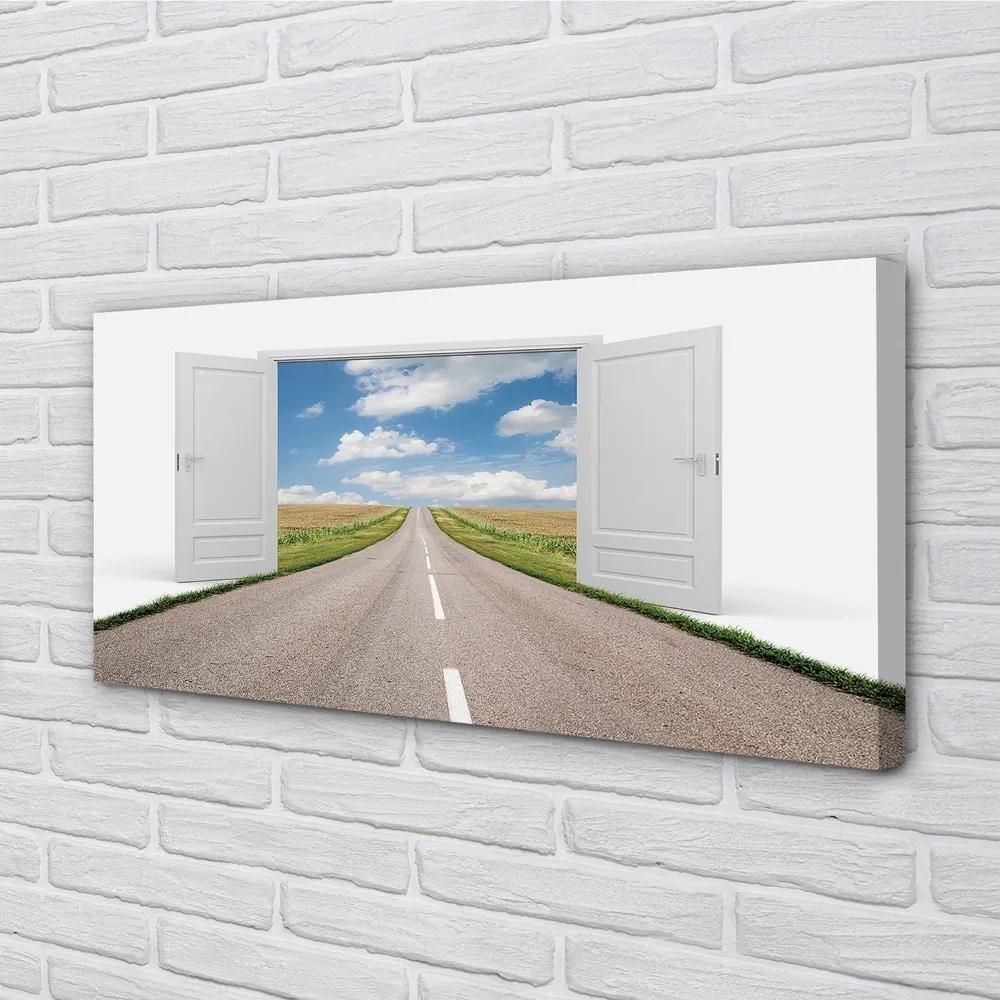 Obraz na plátne Poľná cesta 3d dvere 125x50 cm