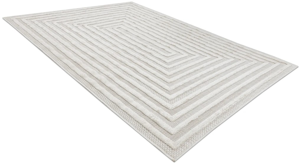Koberec SANTO  SIZAL 0999, geometrické tvary, biely