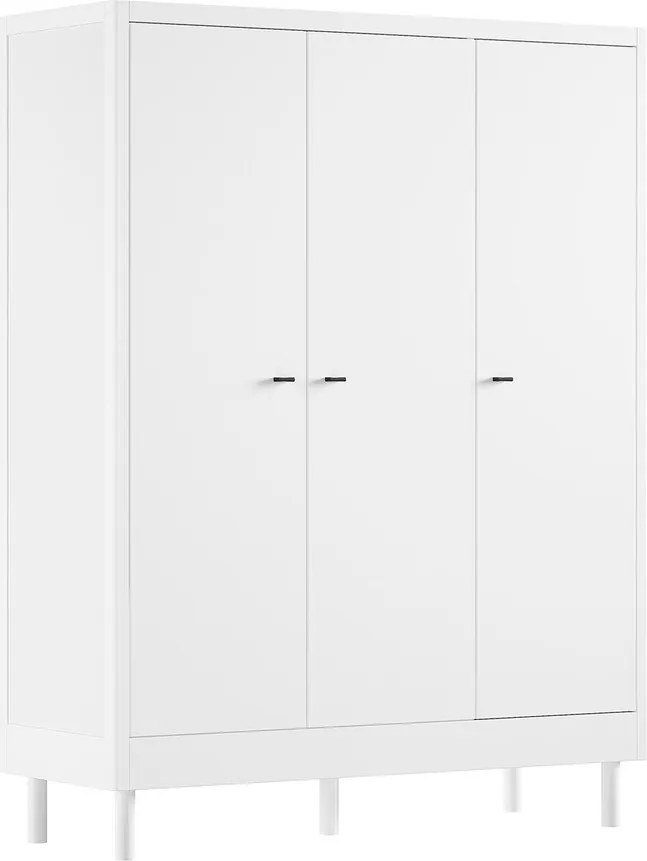 Biela detská šatníková skriňa z bukového dreva 146x190x55 cm Forrest – Vipack