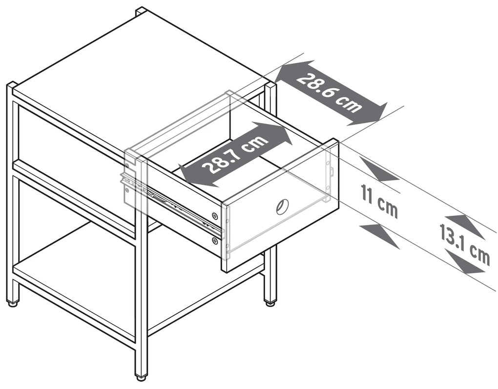 Nočný stolík »KLAAR« so zásuvkou
