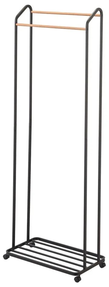 Čierny kovový pojazdný stojan na oblečenie Tower – YAMAZAKI