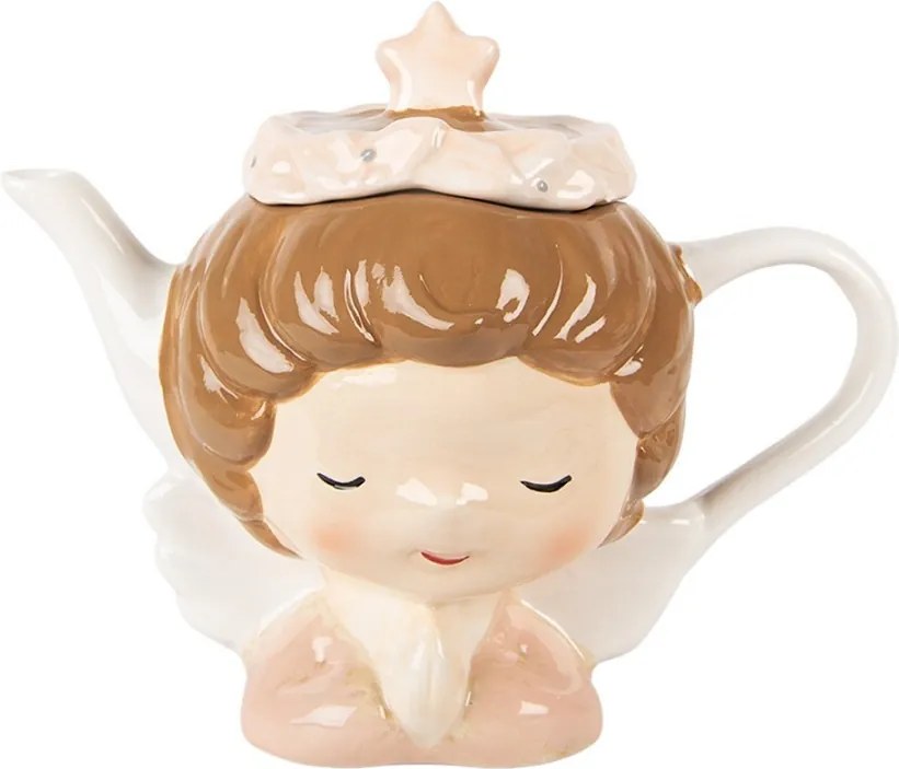 Keramická kanvička na čaj hlava dievčatá s čelenkou - 21 * 12 * 16 cm / 650 ml