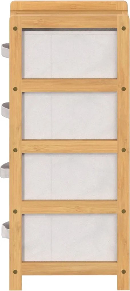 Polička do kúpeľne Tidy Box4, biela/s drevenými prvkami