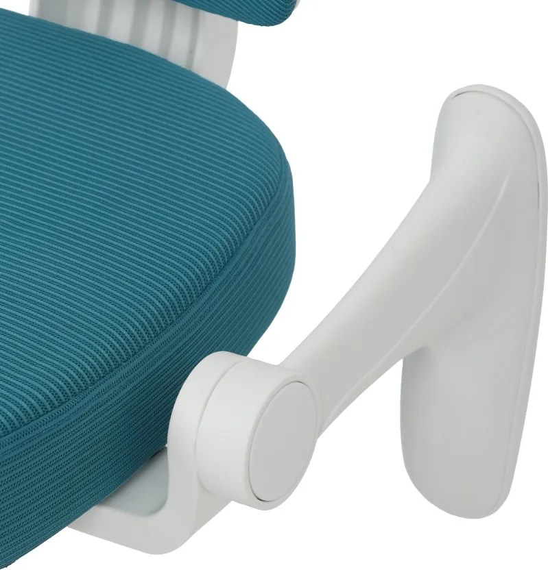 Detská pracovná stolička NANDU — sieť / látka, tyrkysová