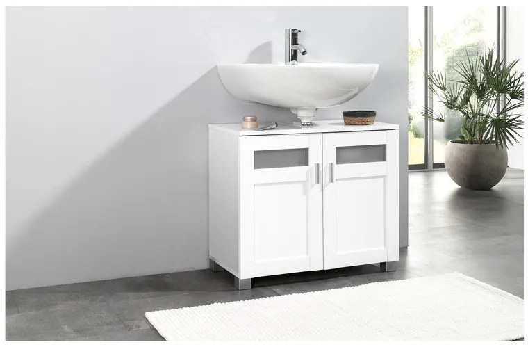 Skrinka pod umývadlo Basel + Kúpeľňová skrinka Basel + Skrinka so zrkadlom Basel  (800005387)