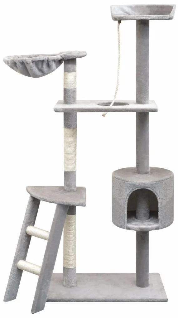 vidaXL Škrabadlo pre mačky so sisalovými stĺpikmi, 150 cm, šedé