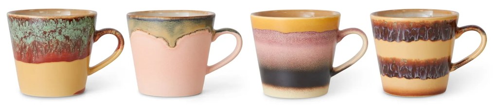 HK living Kameninový hrnček na cappuccino 70's Vista 4 x 300 ml