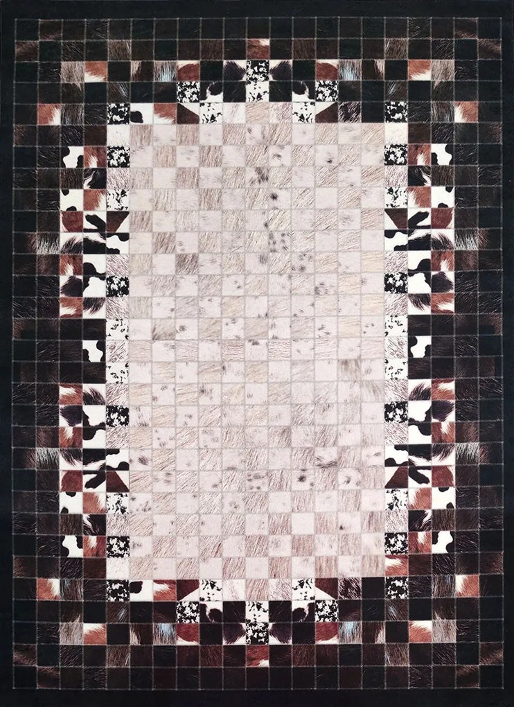 Koberec Porte 2054 BLACK – čierno-béžový vzorovaný obdĺžnik Rozmer: 120x180 cm