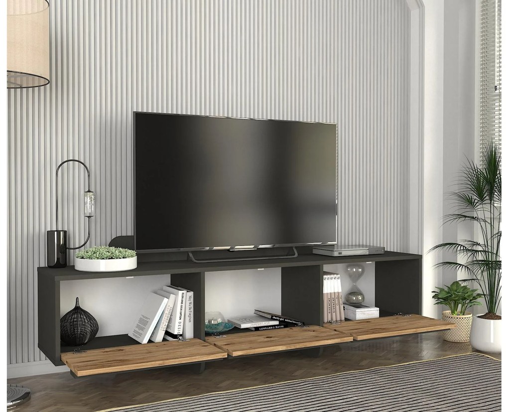 TV stolík/skrinka Maggy TV (antracitová borovica atlantická). Akcia -19%. Vlastná spoľahlivá doprava až k Vám domov. 1108179