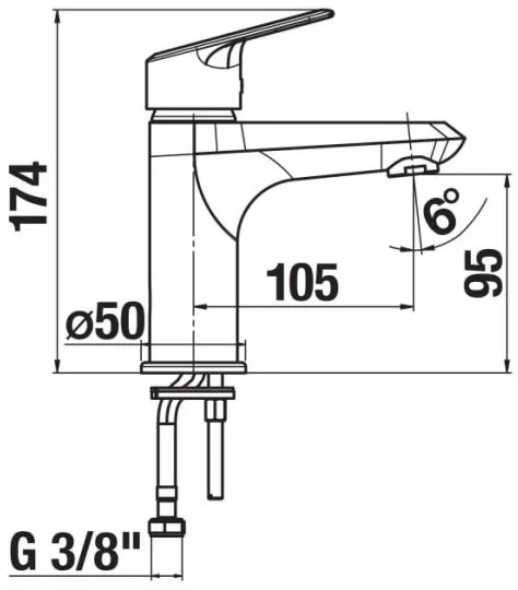 JIKA H3112E10041101 - Umyvadlová batéria TALAS 17,4 cm lesklý chróm