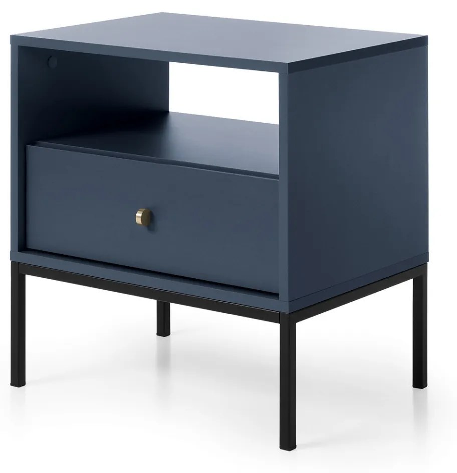 Nočný stolík Mono II 54 cm modrý/čierny