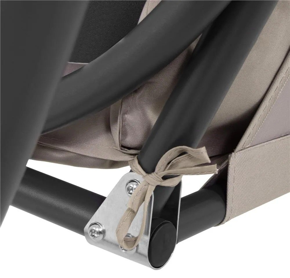 SPRINGOS 3-miestna záhradná hojdačka s nastaviteľnou strieškou, matracom a vankúšmi, béžová GS0031