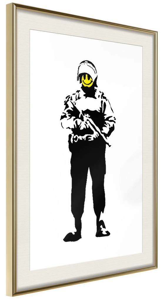 Artgeist Plagát - Smiling Policeman [Poster] Veľkosť: 40x60, Verzia: Čierny rám s passe-partout