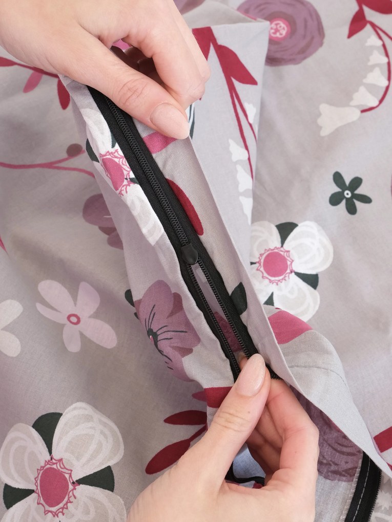 Predĺžené bavlnené obliečky Renforcé - Dora šedá