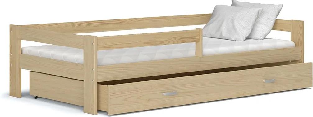 Detská posteľ HUGO+matrac, 80x180, borovica