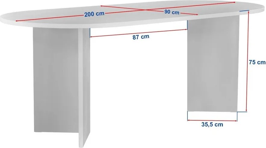 Jedálenský stôl v dekore duba 90x200 cm Sabella – Kalune Design