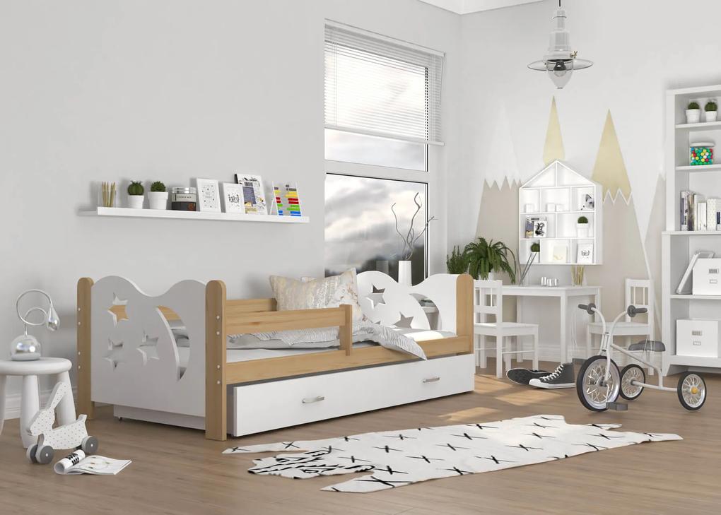 GL Detská posteľ Mickey - biela Farba: Jelša/Biela, Rozmer: 190x80