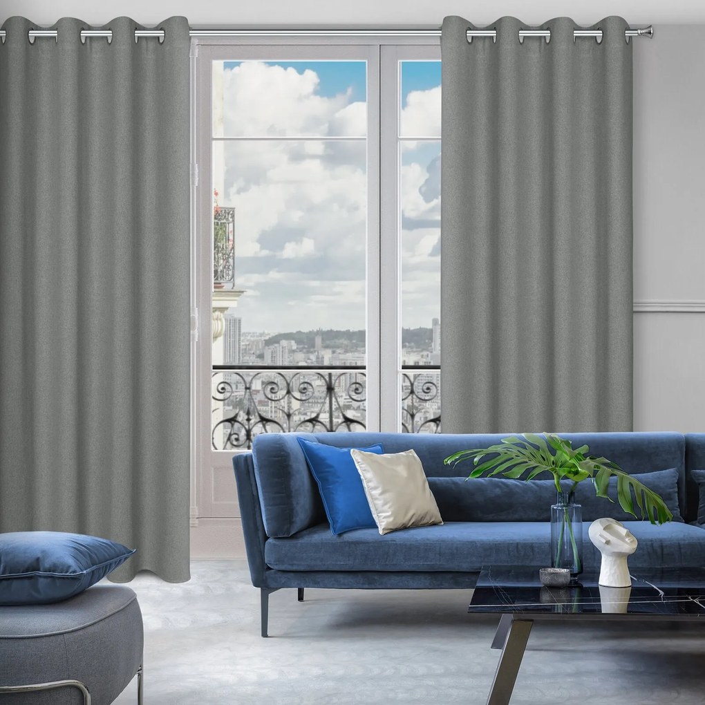 ZÁVES NA KRÚŽKOCH LIDIA 140X250 CM STRIEBORNÁ