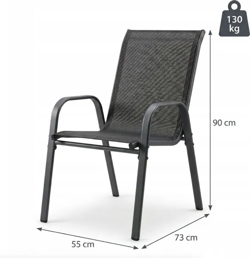 Set 2 záhradných stoličiek – pohodlné a praktické sedenie na balkón a terasu modrá