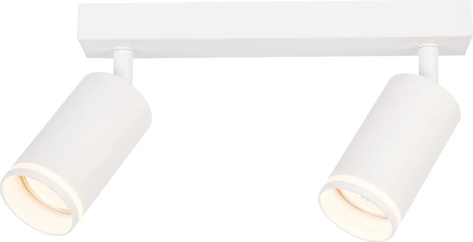 Bodové svietidlo Pipe Ring, 2x biele kovové tienidlo, w