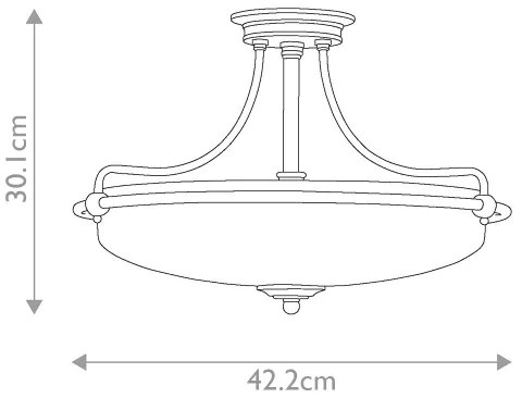 Elstead QZ-GRIFFIN-SFS-PN - Prisadený luster GRIFFIN 3xE27/100W/230V bronz