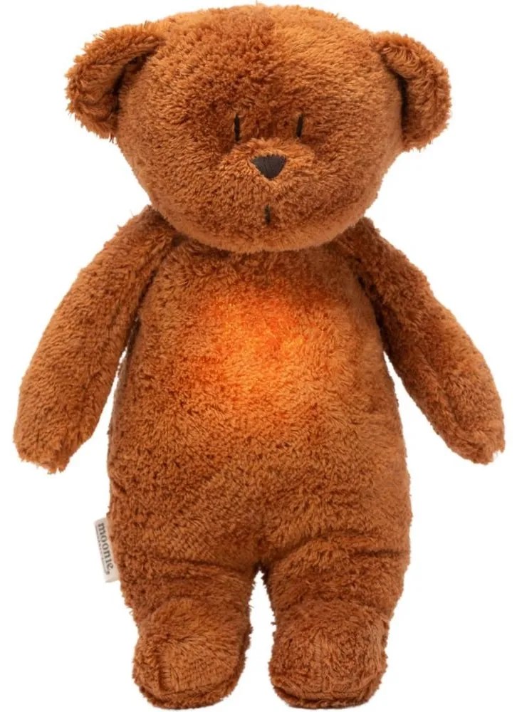 Moonie - Uspávadlo s melódiou a svetlom medvedík organic caramel natur